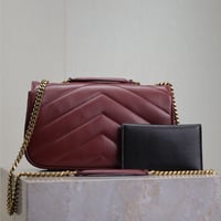 حقيبة لولو الجديدة من سان لوران لون برغندي حجم 24...