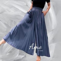 بنطلون طويل واسع بخصر مرتفع و مرن MATR5706