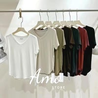 تيشيرت نص كم فتحة الرقبة شكل V خامه ناعم MATS3116