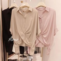 بلوزة سادة قصه واسعه بشكل فراشه MABL319