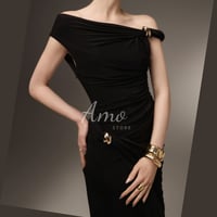 فستان ميدي بدون أكمام مرونة عالية بلون بيج موحد بد...