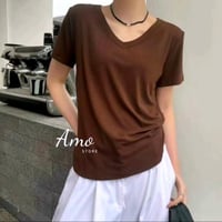 تيشيرت نص كم فتحة الرقبة شكل V خامه ناعم MATS3116