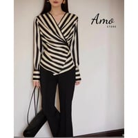 بلوزة لف على الخصر على درابي بالصدر أنيقة بقماش مق...