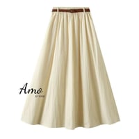 تنورة ماكسي طويل خصر مرن قصة على شكل A خامه باردة...