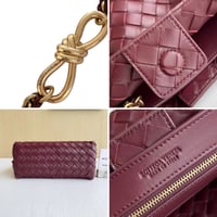 شنطة بوتيغا فينيتا لون عنابي برغندي الحجم الصغير A...