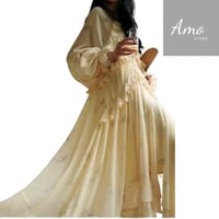 فستان ان لون سكري واسع مشجر كلاسيك MADS59352