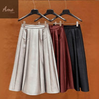 تنورة ميدي قصة كوين كشخة لون أسود فخم MASK7011DQ