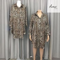 بلوزة الفهد الساحرة واسعة طويلة خامة ناعمة مشجرة ب...