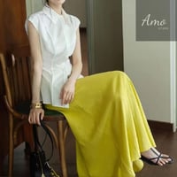 تنورة ماكسي شانيل خامة لينين على شكل MASKH7379 -A