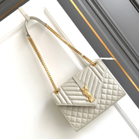 حقيبة بافر توي من سان لوران لون أسود حجم وسط