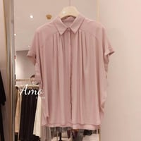 بلوزة كاجوال بطيات و زراير امامية مخفيه قصة البلوز...