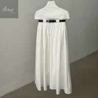 تنورة ماكسي طويل خصر مرن مع حزام خامه باردة متوفرة...