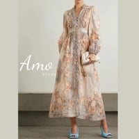 فستان ماكسي مشجر تصميم كلاسيك MADR59252