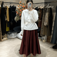 تنورة ميدي قصة كوين كشخة لون احمر برغندي فخم MASK7...