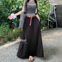 تنورة ماكسي طويل خصر مرن قصة على شكل A خامه باردة...