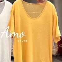 تيشيرت لون أصفر مانجو نسيج تينسيل الاسترالي ساده ن...