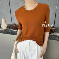 تيشيرت بكم ثلثين خامه كشميري ذات مرونه عالية MABL3...