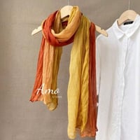 شال نسائي بألوان درجات الأورنج و الأصفر مموجه MA11...