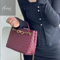 شنطة بوتيغا فينيتا لون عنابي برغندي الحجم الصغير A...