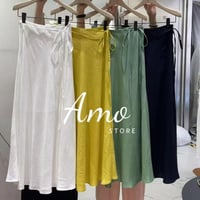 تنورة ماكسي شانيل خامة لينين على شكل MASKH7379 -A