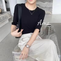 تيشيرت بكم ثلثين خامه كشميري ذات مرونه عالية MABL3...