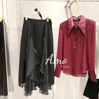 تنورة ميدي خامه الكريب الناعم و الأورجانزا على قصة...