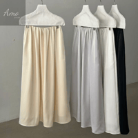 تنورة طويلة ماكسي لون رمادي خصر مرن قصة كوين خامة...