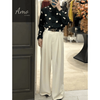 بنطلون طويل رسمي أنيق بحزام لون أبيض اوف وايت MATR...