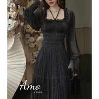 فستان أسود طويل تصميم كلاسيكي يظهر أنوثتك و اطلالت...