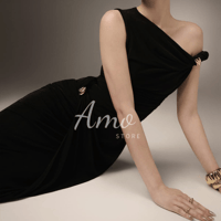 فستان ميدي بدون أكمام مرونة عالية بلون بيج موحد بد...