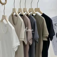 تيشيرت نص كم قطن حرير ناعم على الجسم MATS3068