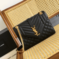 حقيبة بافر توي من سان لوران لون أسود حجم وسط