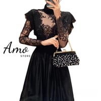 فستان ماكسي بشكل A كلاسيك MADR08070