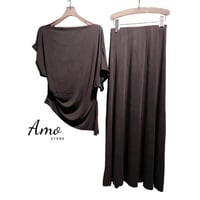 طقم بلوزة مع تنورة لون أسود MASET2577