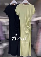 فستان كاجوال مخصر على الجسم ب طيات يعطي اطلالة مشر...