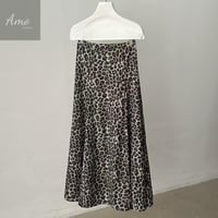 تنورة طويلة ماكسي خامة ناعمة مشجرة ب نقشة الفهد كش...