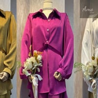 بلوزة بياقة بزراير أمامية بزوائد لف تربط على الخصر...