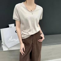 تيشيرت نص كم قطن حرير ناعم على الجسم MATS3068