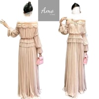 فستان ماكسي لون زهر وردي تصميم كلاسيك يظهر جمالك و...