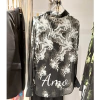 بلوزة سهرة بربطة وردة حول الياقة بتشجيرة زهور MABL...