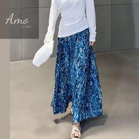 تنورة طويلة بخصر مرتفع مشجره MASK2588