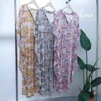 فستان لون بنفسجي مقاس واسع بزراير أمامية من الآعلى...