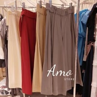 بنطلون رسمي طويل بحزام قماش قطن قصة الارجل واسعه M...