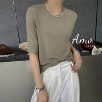 تيشيرت بكم ثلثين خامه كشميري ذات مرونه عالية MABL3...