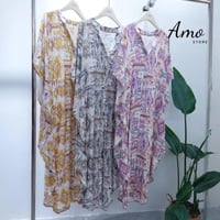 فستان لون بنفسجي مقاس واسع بزراير أمامية من الآعلى...