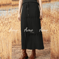 تنورة ماكسي صوف بخصر عالي خامة ناعمة و مرنه تمنحك...