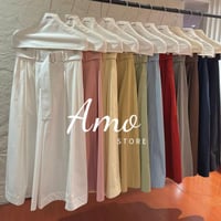 بنطلون رسمي طويل بحزام قماش قطن قصة الارجل واسعه M...