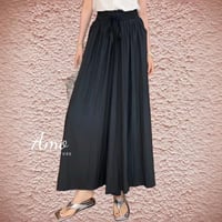 بنطلون طويل واسع بخصر عريض مرتفع و مرن مريح باللبس...