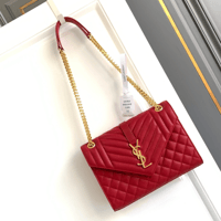 حقيبة بافر توي من سان لوران لون أسود حجم وسط