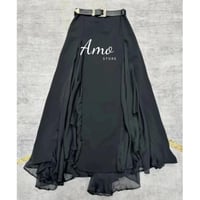 تنورة ميدي خامه الكريب الناعم و الأورجانزا على قصة...